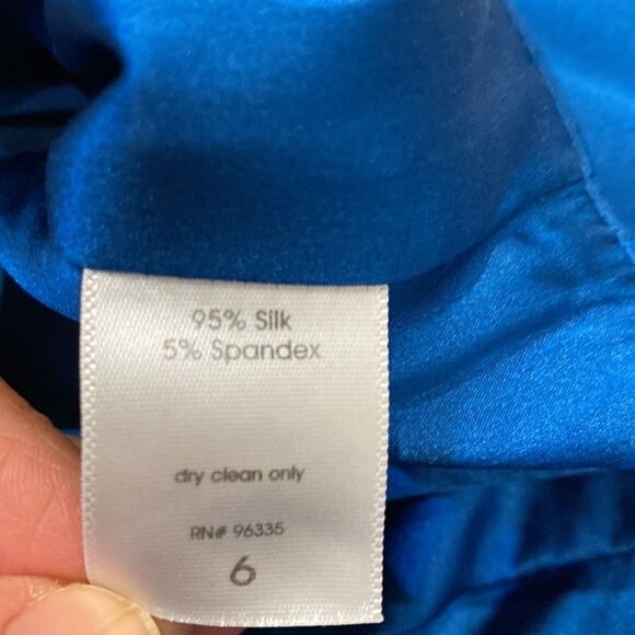 Susana Monaco Sleeveless Silk Blur Gathered Ruffle Cocktail Dress In Blue - Picture 10 of 16